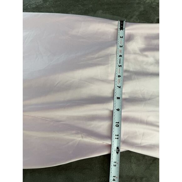 SKIMS Woven Shine Lace Long Dress Cherry Blossom Pink XS Satin Slip - Picture 12 of 16